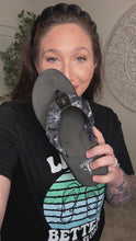Load and play video in Gallery viewer, Ripple Sandals in Black Tie Dye
