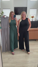 Load and play video in Gallery viewer, Round Neck Sleeveless Jumpsuit (2 color options)
