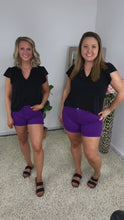 Load and play video in Gallery viewer, Purple Reign Tummy Control  Judy Blue Shorts

