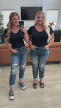 Load and play video in Gallery viewer, Danny Mid Rise Cuffed Destroyed Boyfriend Jeans by Judy Blue
