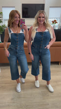 Load and play video in Gallery viewer, Priscilla High Rise Crop Wide Leg Denim Overalls by Judy Blue
