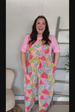 Load and play video in Gallery viewer, Stand Out Multicolor Boho Patchwork Wide Leg Overall Jumpsuit

