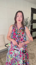 Load and play video in Gallery viewer, Coral Sands Collared Tank Dress in Dark Floral Paisley
