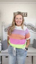Load and play video in Gallery viewer, Get Started Lavender &amp; Orange Stripe Jacquard Sweater Top
