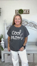 Load and play video in Gallery viewer, &quot;Cool Mom&quot; Embroidery Pop-Up Rib Dolman Top
