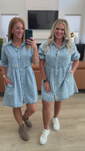 Load and play video in Gallery viewer, Westward Movement Denim Shirtdress
