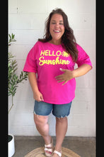 Load and play video in Gallery viewer, Feeling Joyful &quot;Hello Sunshine&quot; Embroidered French Terry Top

