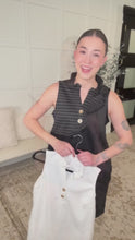 Load and play video in Gallery viewer, High Tide High Neck Embossed Sleeveless Dress in Off White
