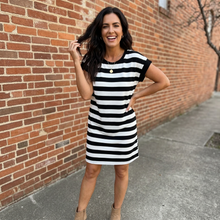 Load image into Gallery viewer, Boardwalk Breeze Striped T-Shirt Dress
