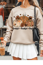 Load image into Gallery viewer, Grateful &amp; Blessed Graphic Tee &amp; Sweatshirt (multiple color options)
