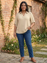 Load image into Gallery viewer, Chasing Sunsets Johnny Collar Textured Blouse (multiple color options)
