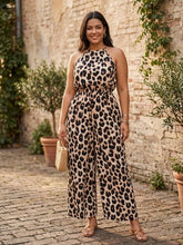 Load image into Gallery viewer, Midnight in Milan Leopard Print Wide-Leg Jumpsuit
