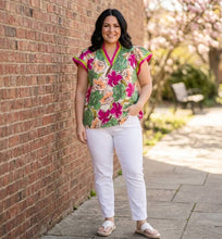 Load image into Gallery viewer, Palm Beach Palette Contrast Blouse

