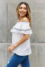 Load image into Gallery viewer, Summer Evening Breeze Off The Shoulder Ruffle Blouse
