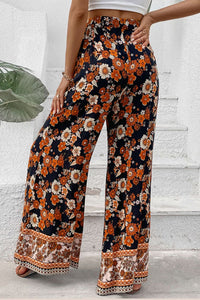 Whispering Petals Floral Wide Leg Pants with Pockets