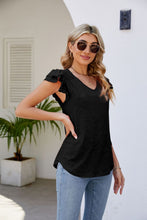 Load image into Gallery viewer, Breath of Fresh Air Flutter Sleeve V-Neck Top (multiple color options)
