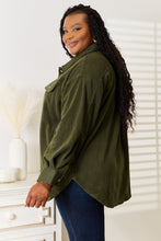 Load image into Gallery viewer, Cozy Girl Button Down Shacket in Army Green
