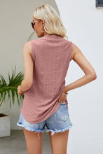 Load image into Gallery viewer, Simply Stylish Notched Neck Curved Hem Eyelet Tank (multiple color options)
