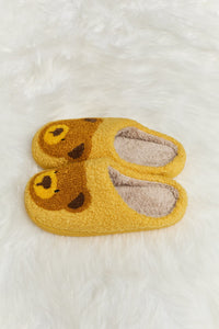 Teddy Bear Print Plush Slide Slippers (multiple color options)