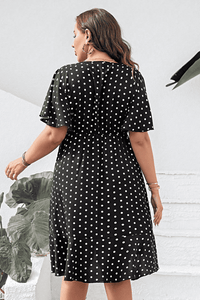 Dot-to-Dot Polka Dot Flutter Sleeve Dress