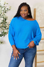 Load image into Gallery viewer, Everyday Delight Round Neck Batwing Sleeve Blouse in Cobalt Blue
