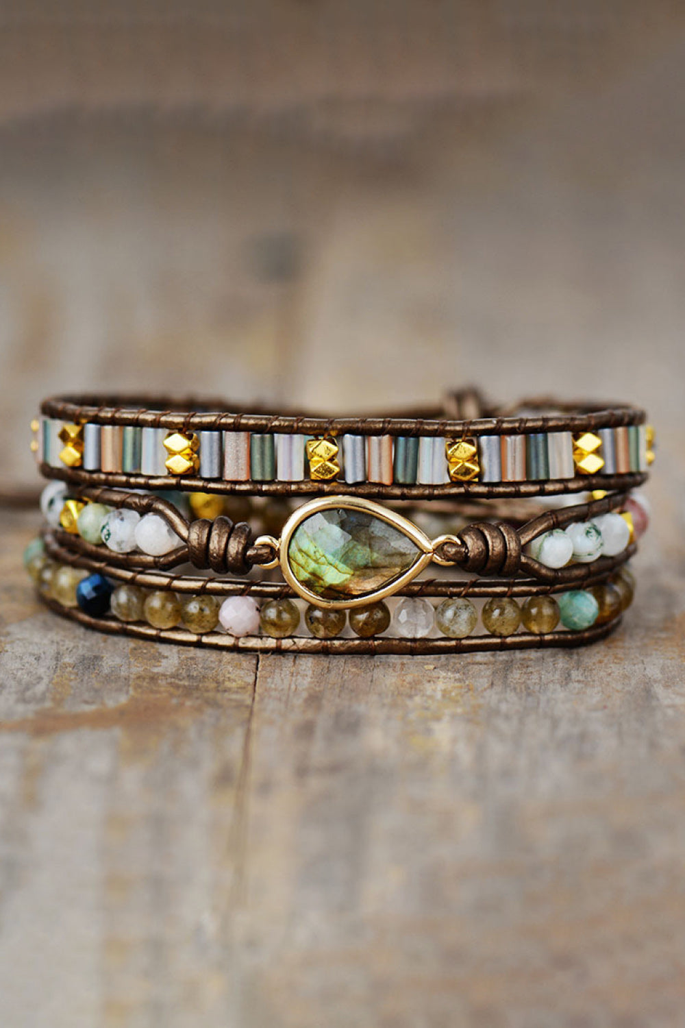 Handcrafted Triple Layer Beaded Bracelet