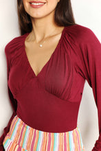 Load image into Gallery viewer, Shared Happiness V-Neck Bodysuit in Wine
