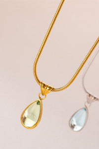 Enchanting Teardrop Titanium Steel Pendant Necklace (gold or silver)