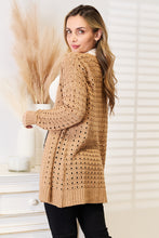 Load image into Gallery viewer, Cozy Hideout Openwork Horizontal Ribbing Open Front Cardigan
