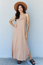 Load image into Gallery viewer, Good Energy Cami Side Slit Maxi Dress in Camel
