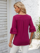 Load image into Gallery viewer, Ruffled Square Neck Half Sleeve Top (multiple color options)
