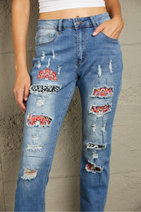 Alice Leopard Patch Ankle-Length Jeans