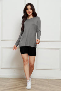 Basic Everyday Round Neck Long Sleeve Top  (multiple color options)