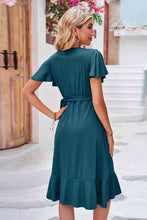 Load image into Gallery viewer, Riverfront Walks Surplice Neck Flutter Sleeve Dress (multiple color options)
