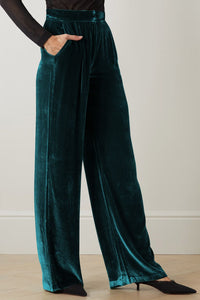 Velvety Opulence Loose Fit High Waist Pants with Pockets (multiple color options)