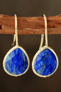 Handcrafted Natural Stone Teardrop Earrings (multiple color options)