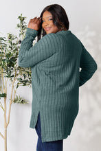 Load image into Gallery viewer, Comfort On Her Mind Ribbed Round Neck Long Sleeve Slit Top  (multiple color options)
