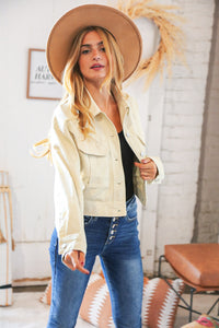 Bone Chillin’ Days Cropped Jacket in Taupe