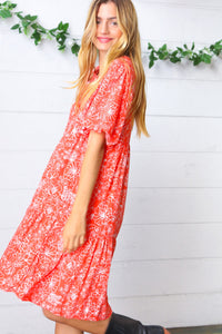 Flowering from Within Tiered Floral Midi Dress