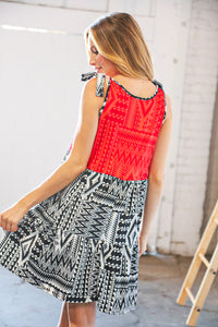 Playing With Fire Geo-Print Dress