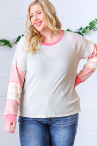 Moments of Meditation Reverse Stitch Color Block Top