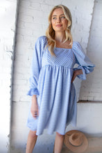 Load image into Gallery viewer, Chic Checks Gingham Square Neck Dress
