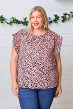 Load image into Gallery viewer, City Warrior Animal Print Flutter Sleeve Blouse
