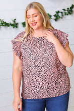 Load image into Gallery viewer, City Warrior Animal Print Flutter Sleeve Blouse
