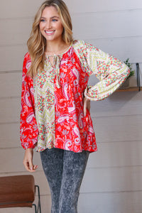 Wooing With Wildflowers Front-Tie Boho Top