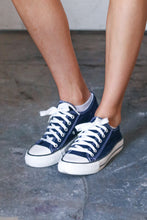 Load image into Gallery viewer, Navy Canvas Lace Up Sneakers
