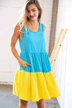 Load image into Gallery viewer, On Golden Shores Tiered Color Block Dress
