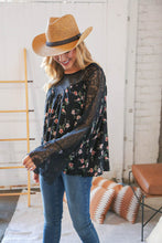 Load image into Gallery viewer, Love Letters &amp; Lace Floral Bell Sleeve Top
