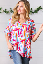 Load image into Gallery viewer, Dreamers &amp; Believers Geo-Print V-Neck Top
