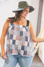 Load image into Gallery viewer, Stitched in Time Patchwork Peplum Tank Top
